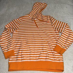 Mens PSYCHO BUNNY Hoodie SHEFFIELD Herringbone ORANGE Striped Size Large